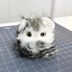Small Furry Owl Stuffed Animal Plush Toy by Aurora (Luxe Boutique) - New